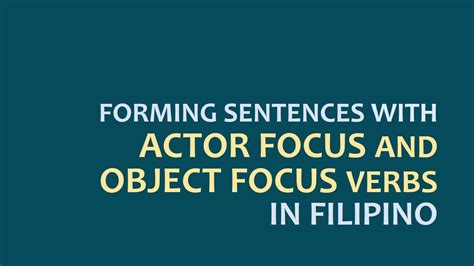 Focus in Tagalog.